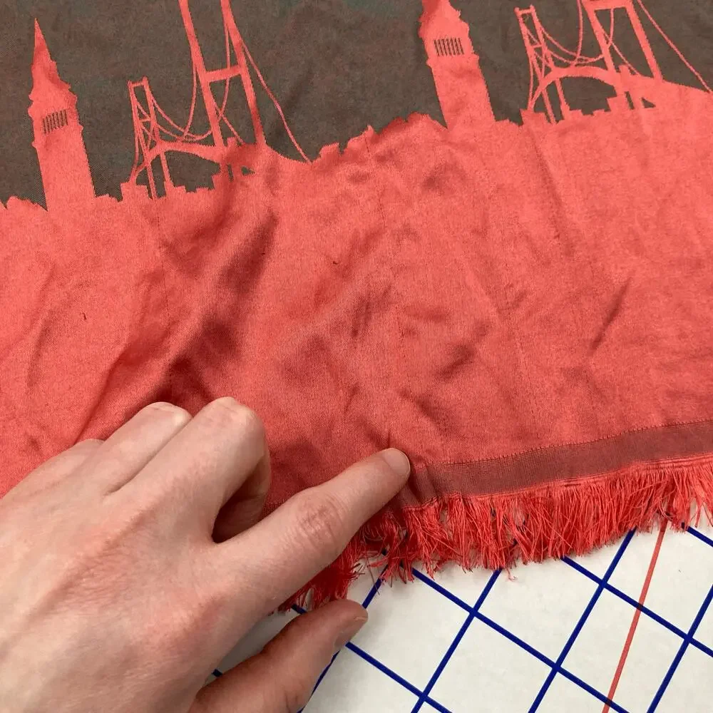 Pink & Gray Turkish Pashmina Hijab Istanbul Skyline Birds Lightweight 72x24 Wrap